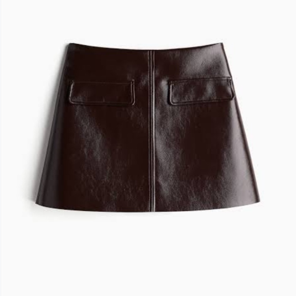 Burgundy Faux Leather Mini Skirt